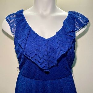 Sequin Hearts Lace Dress Navy Blue